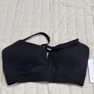 Athleta Midnight Black Strappy Sports Bra